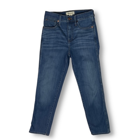 Madewell Stovepipe High Rise Straight Leg Stretch Jeans Cropped Sz 25 - Picture 2 of 12